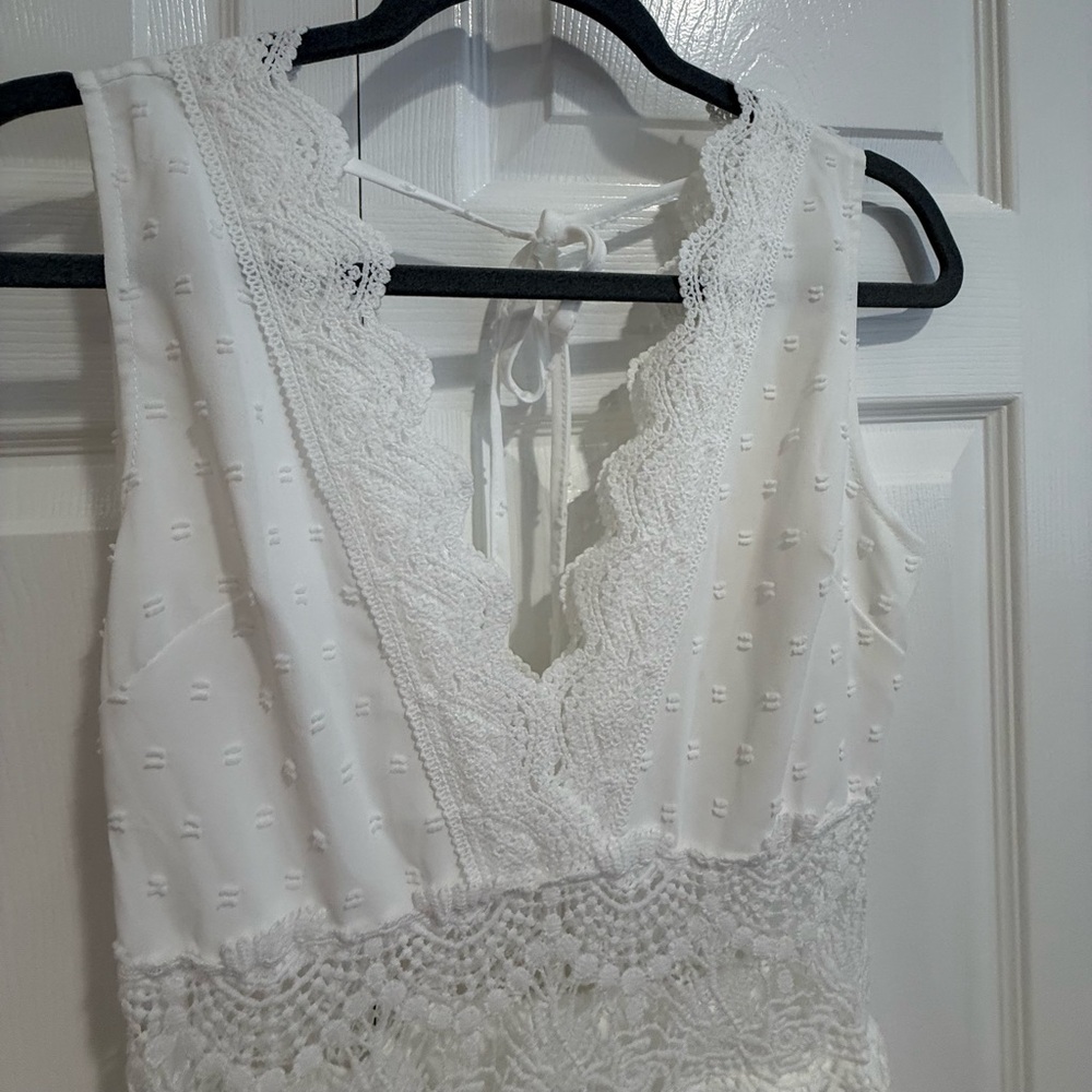 White Dress with lace detailing - new with tags